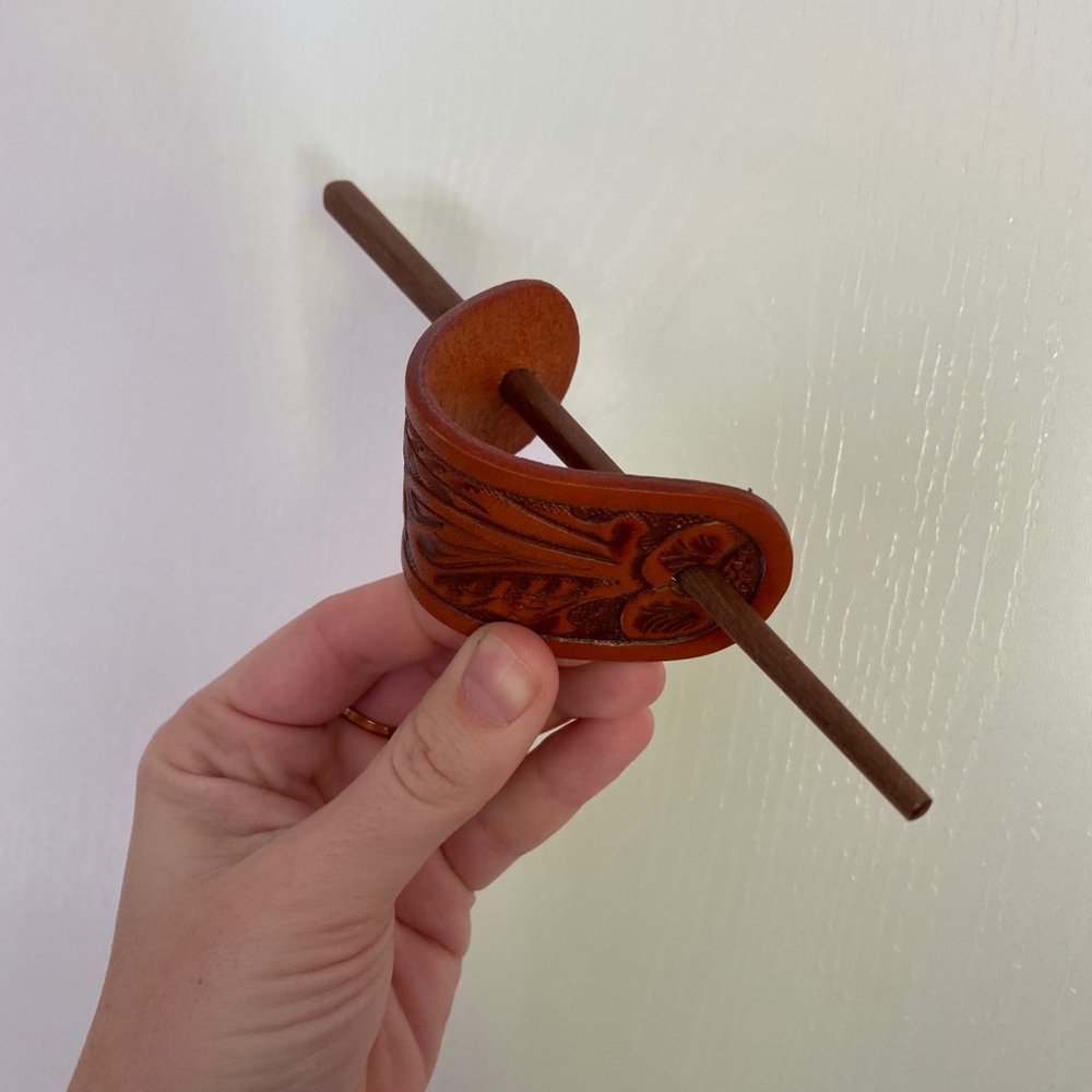 Leather bun wrap